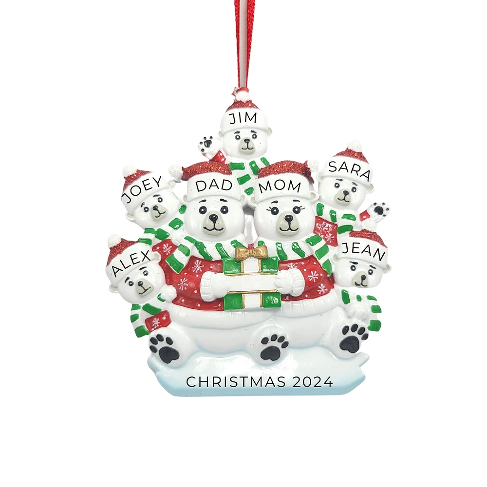 Polar Bear Family of 7 Ornament