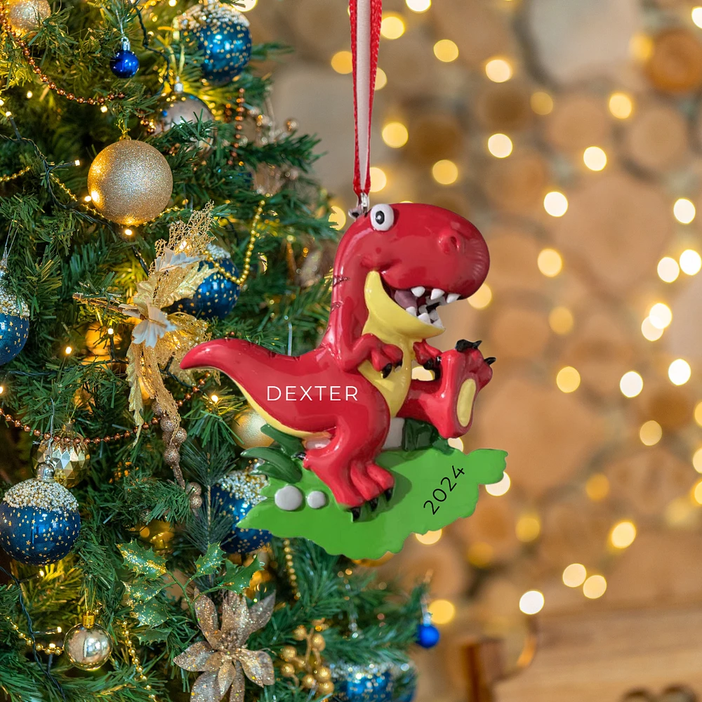 Red T-Rex Dinosaur Ornament