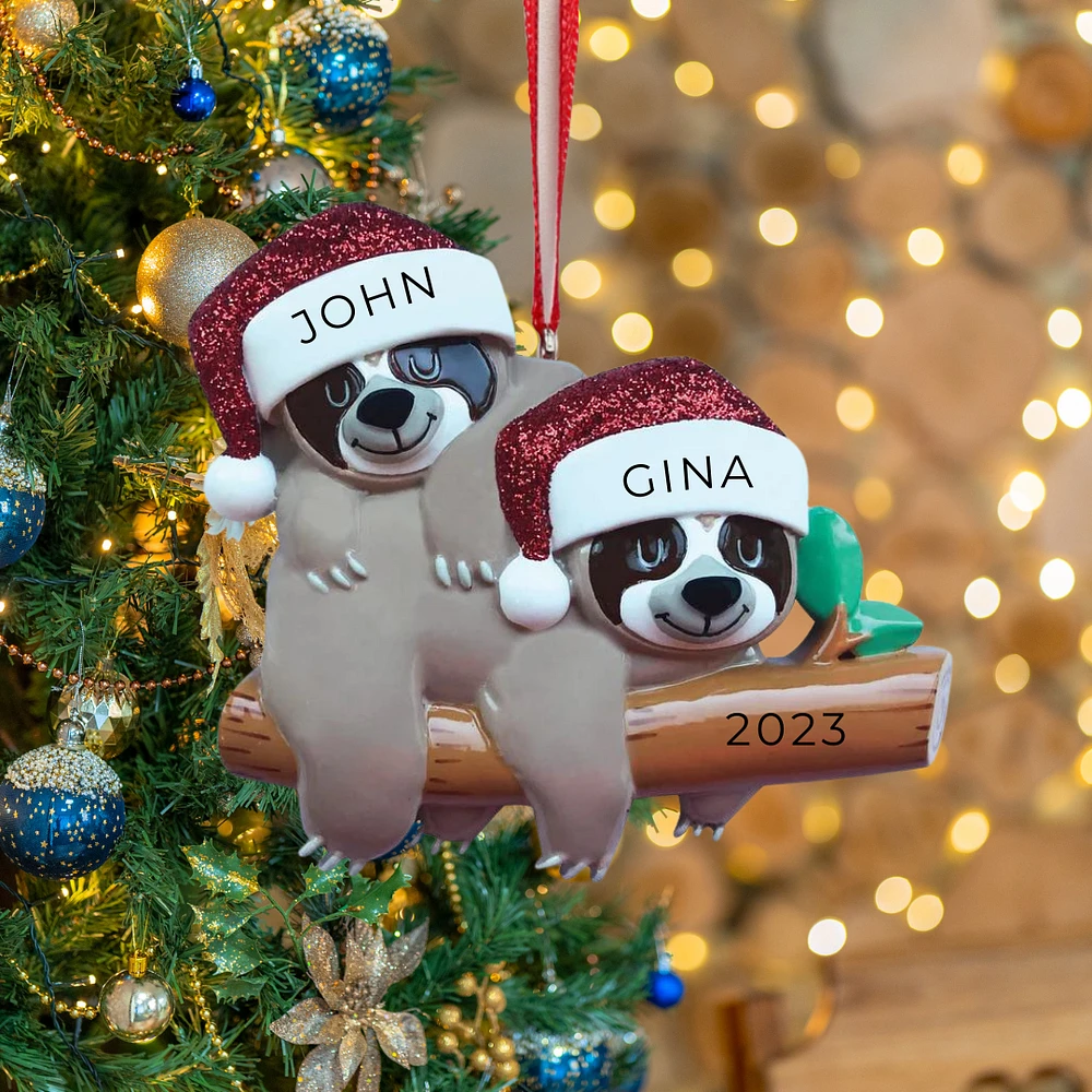 Sloth Family - Couple Ornament