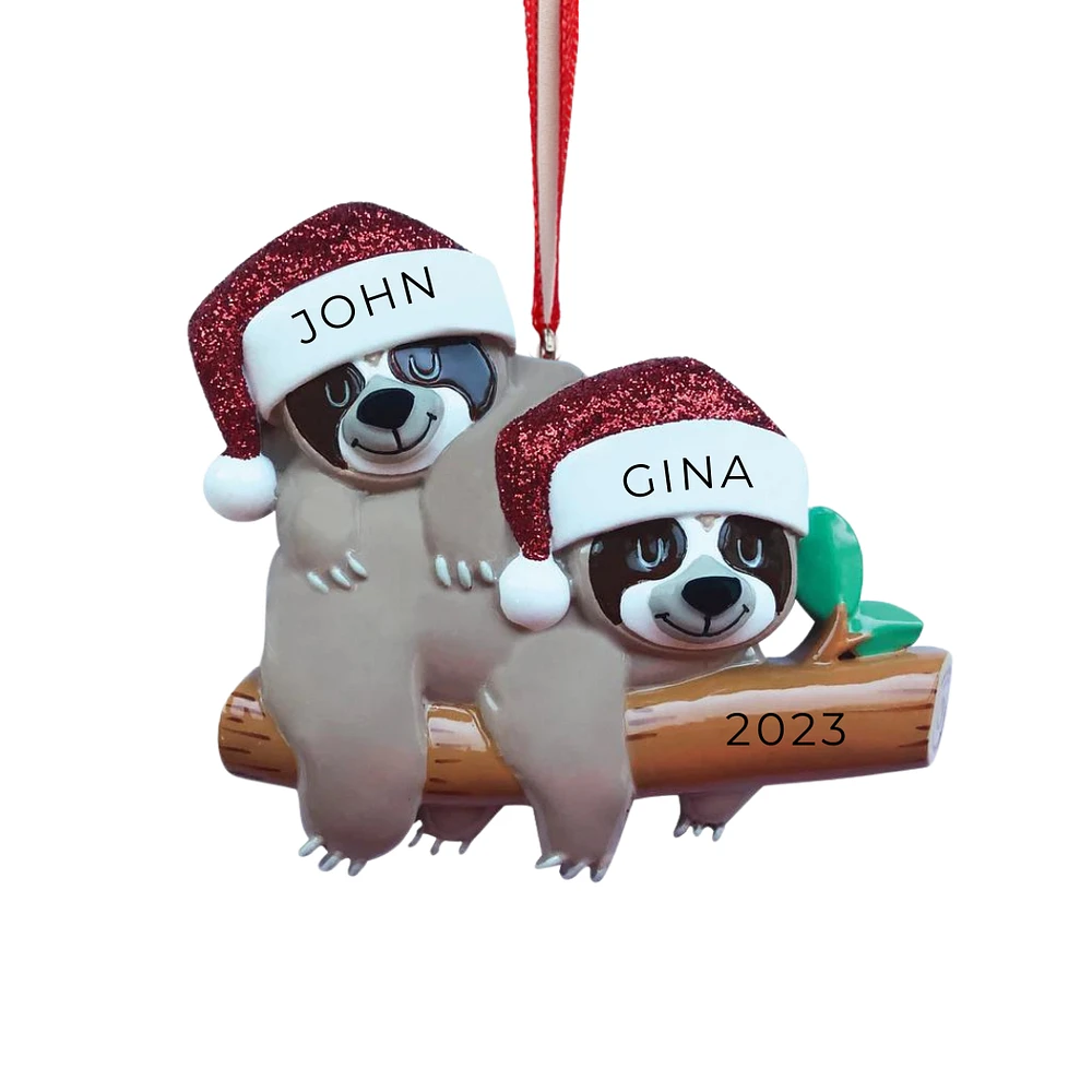 Sloth Family - Couple Ornament