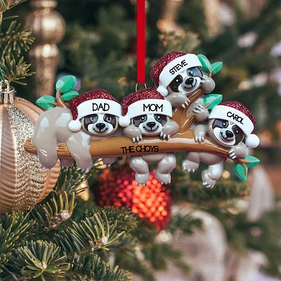 Sloth Family - Family of 4 Ornament