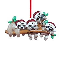 Sloth Family - Family of 4 Ornament