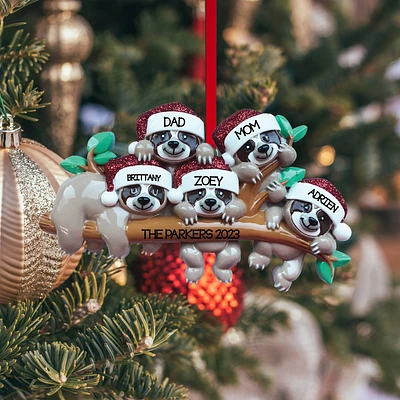Sloth Family - Family of 5 Ornament