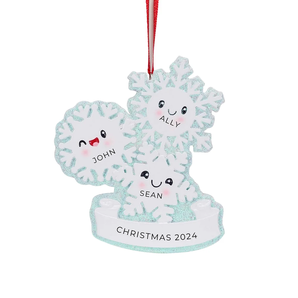 Snowflake Family of 3 Ornament