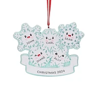 Snowflake Family of 5 Ornament