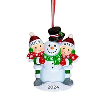 Snowman Building Family of 2 Ornament