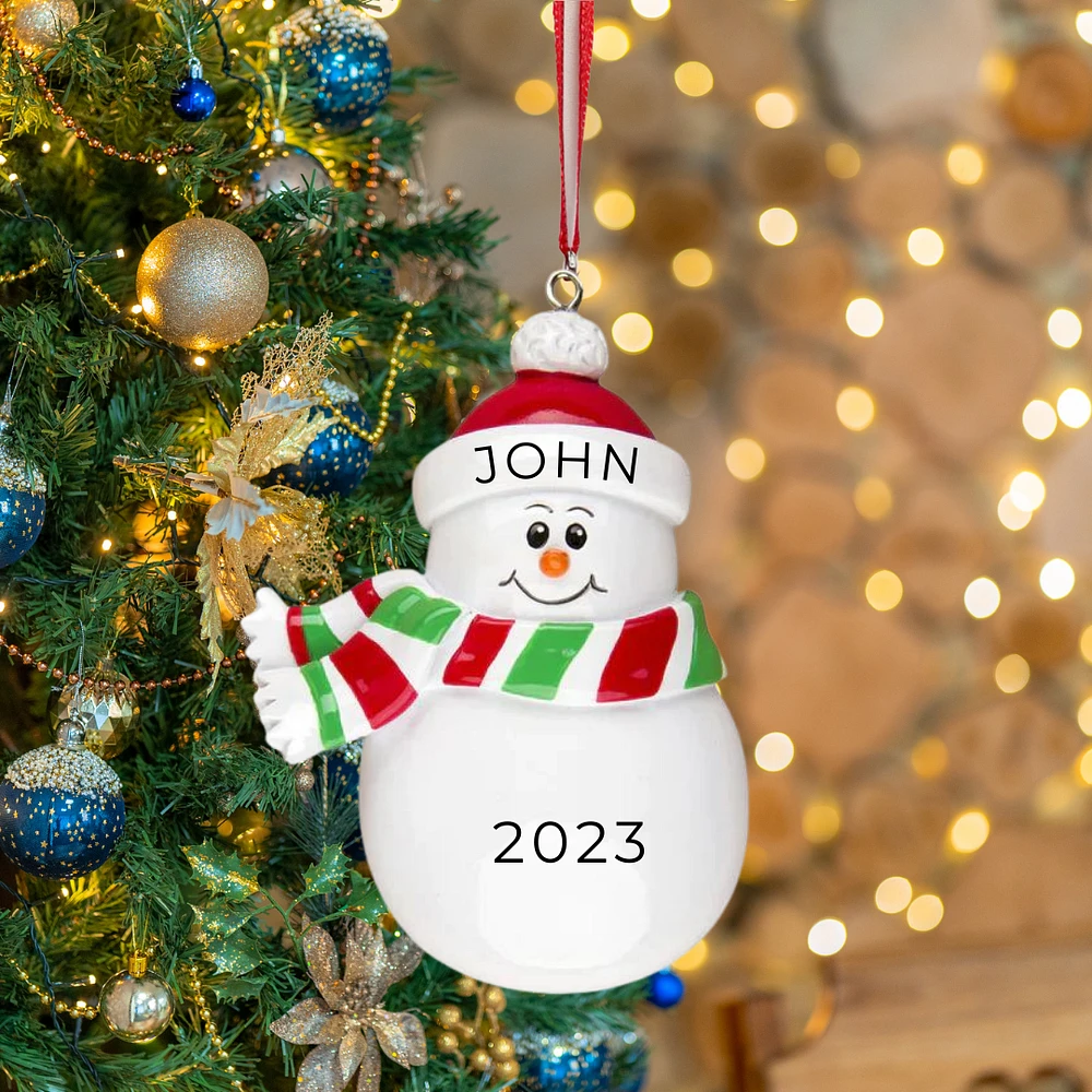 Snowman Personalized Christmas Ornament