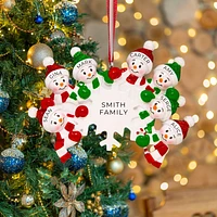 Snowman Snowflake Family of Ornament