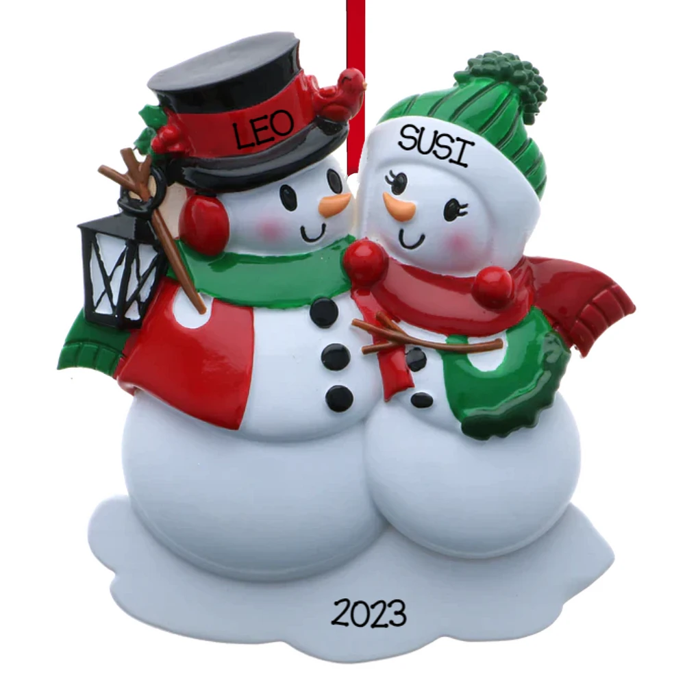 Snowman family - Couple Ornament