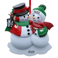 Snowman family - Couple Ornament