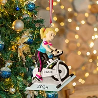 Spin Bike Girl Ornament