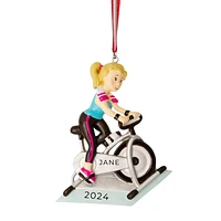 Spin Bike Girl Ornament