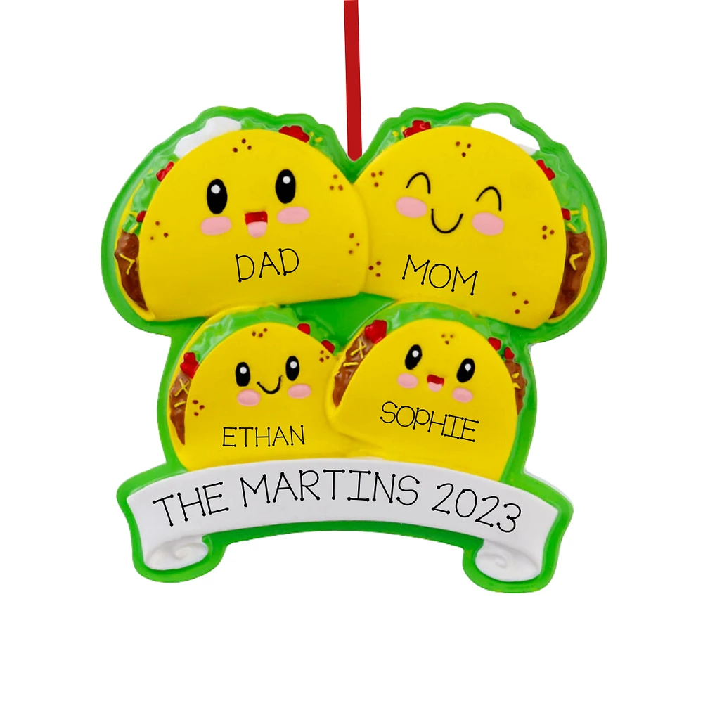 Taco Family of 4 Ornament