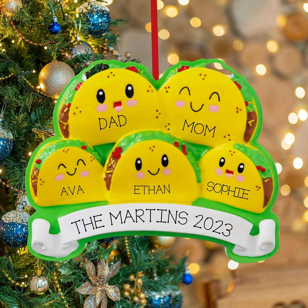 Taco Family of 5 Ornament