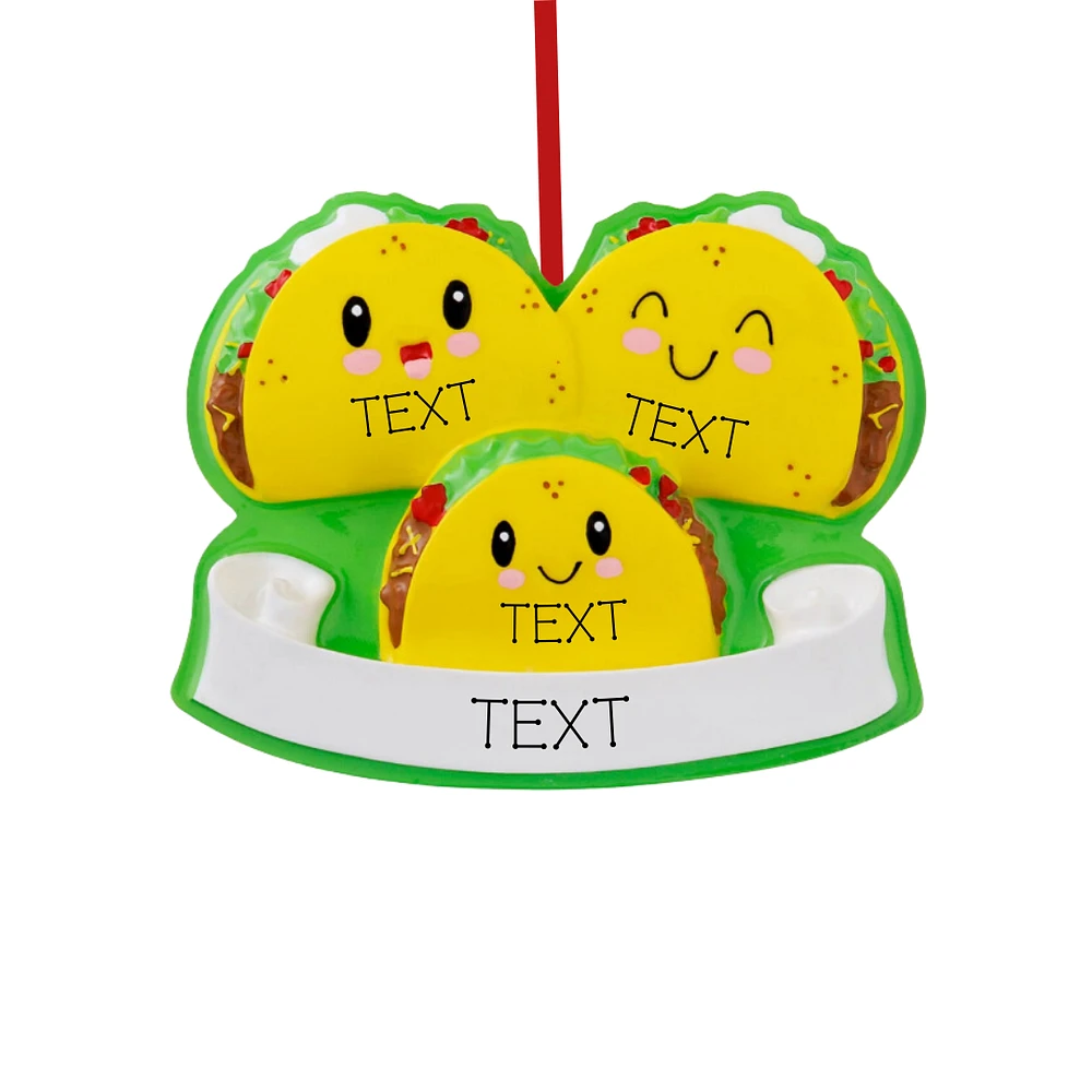 Taco Family of 3 Ornament