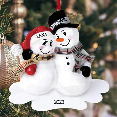 Snowman Couple Ornament