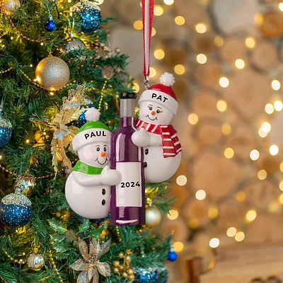 Wine Bottle Couple Ornament