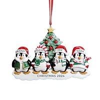 Winter Penguin Family of Ornament