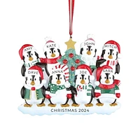 Winter Penguin Family of 8 Ornament