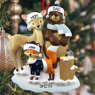 Woodland Family of 3 Ornament