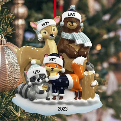 Woodland Family of 4 Ornament