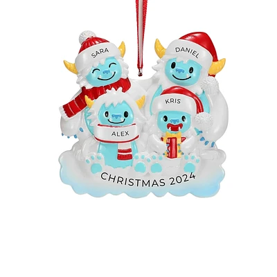 Yeti Family of 4 Ornament