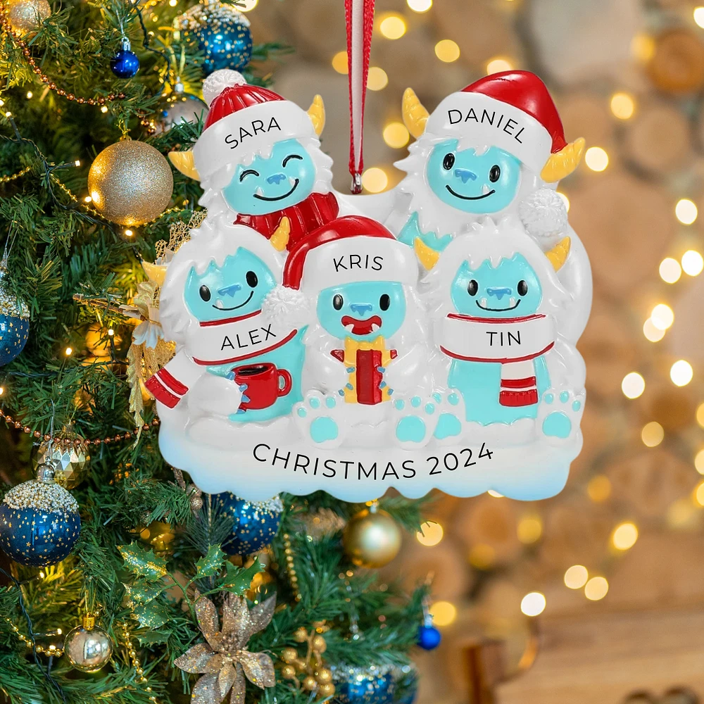 Yeti Family of 5 Ornament