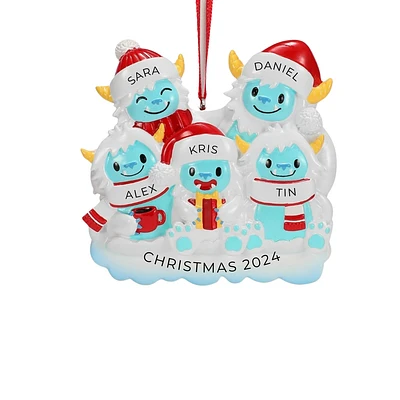 Yeti Family of 5 Ornament