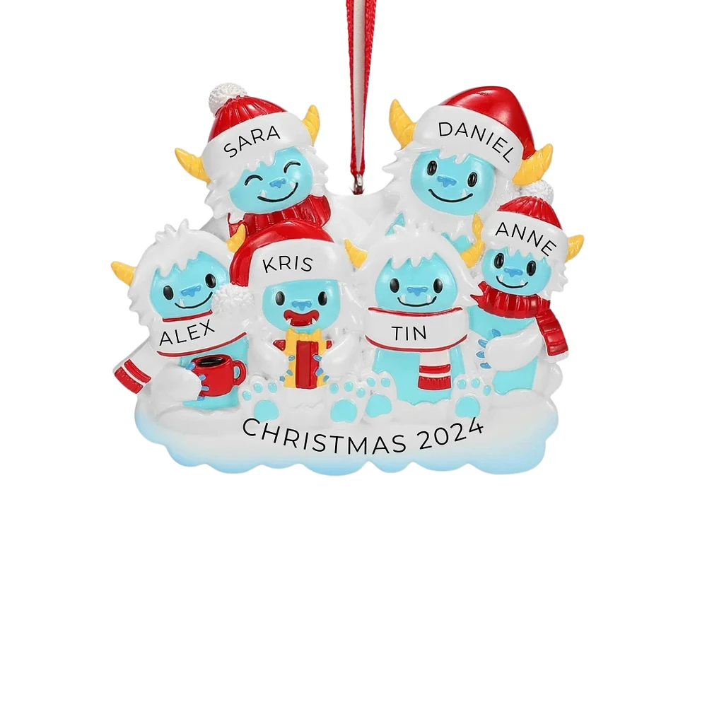 Yeti Family of 6 Ornament