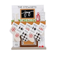Mantle Stocking Family of 9 Ornament