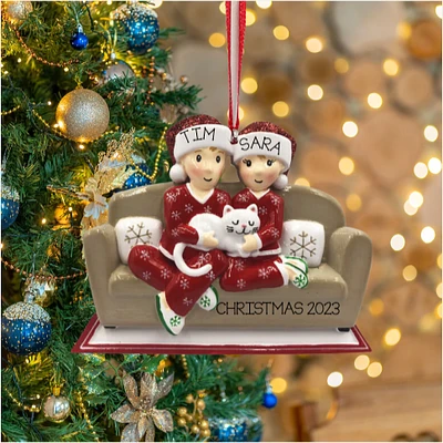 Family with Cat (Couple to of 6) Ornament