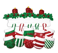 Mitten Family of 10 Ornament