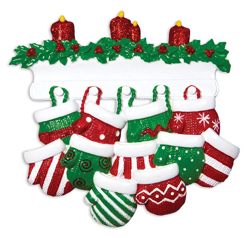 Mitten Family of 11 Ornament
