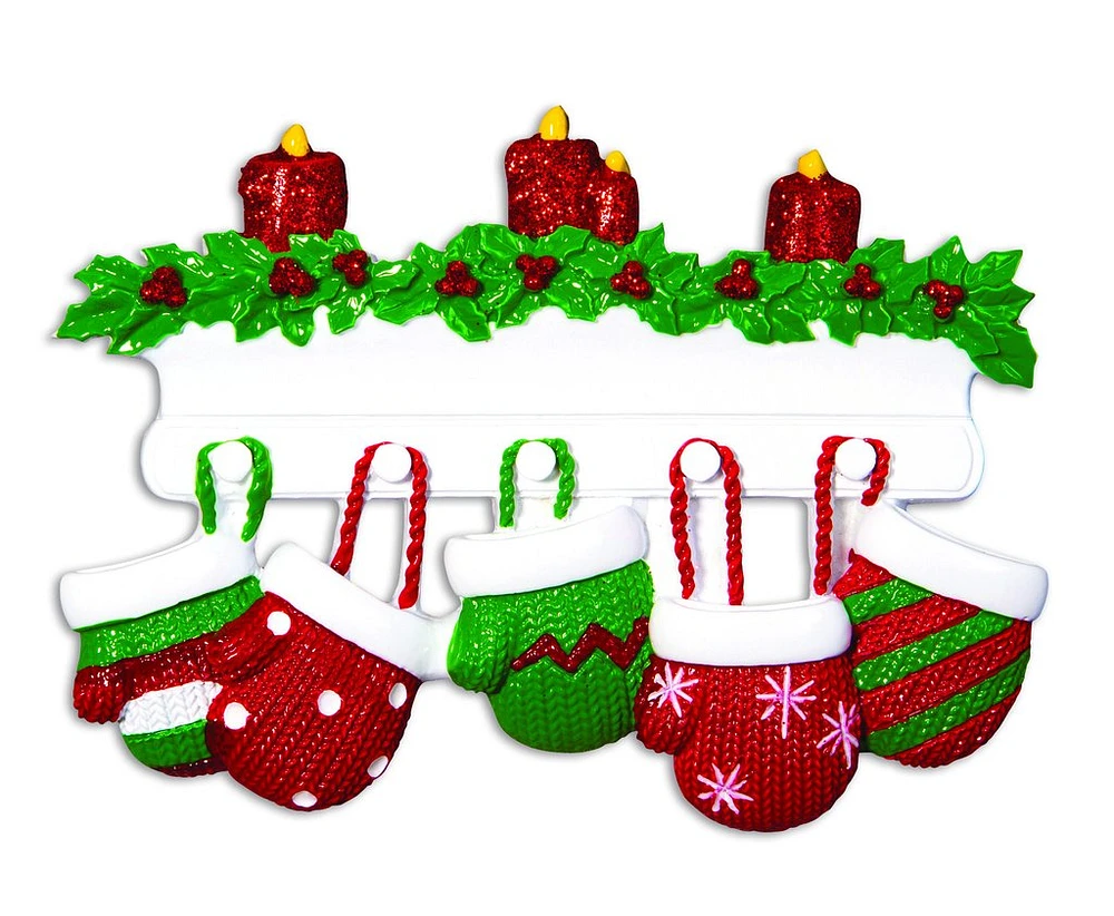 Mitten Family of 5 Ornament
