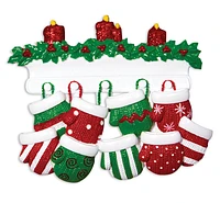 Mitten Family of 9 Ornament