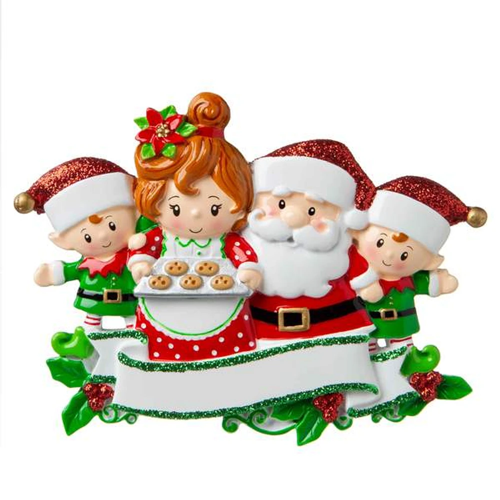 Mr & Mrs Claus family of 4 Ornament