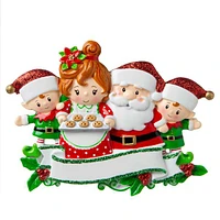 Mr & Mrs Claus family of 4 Ornament