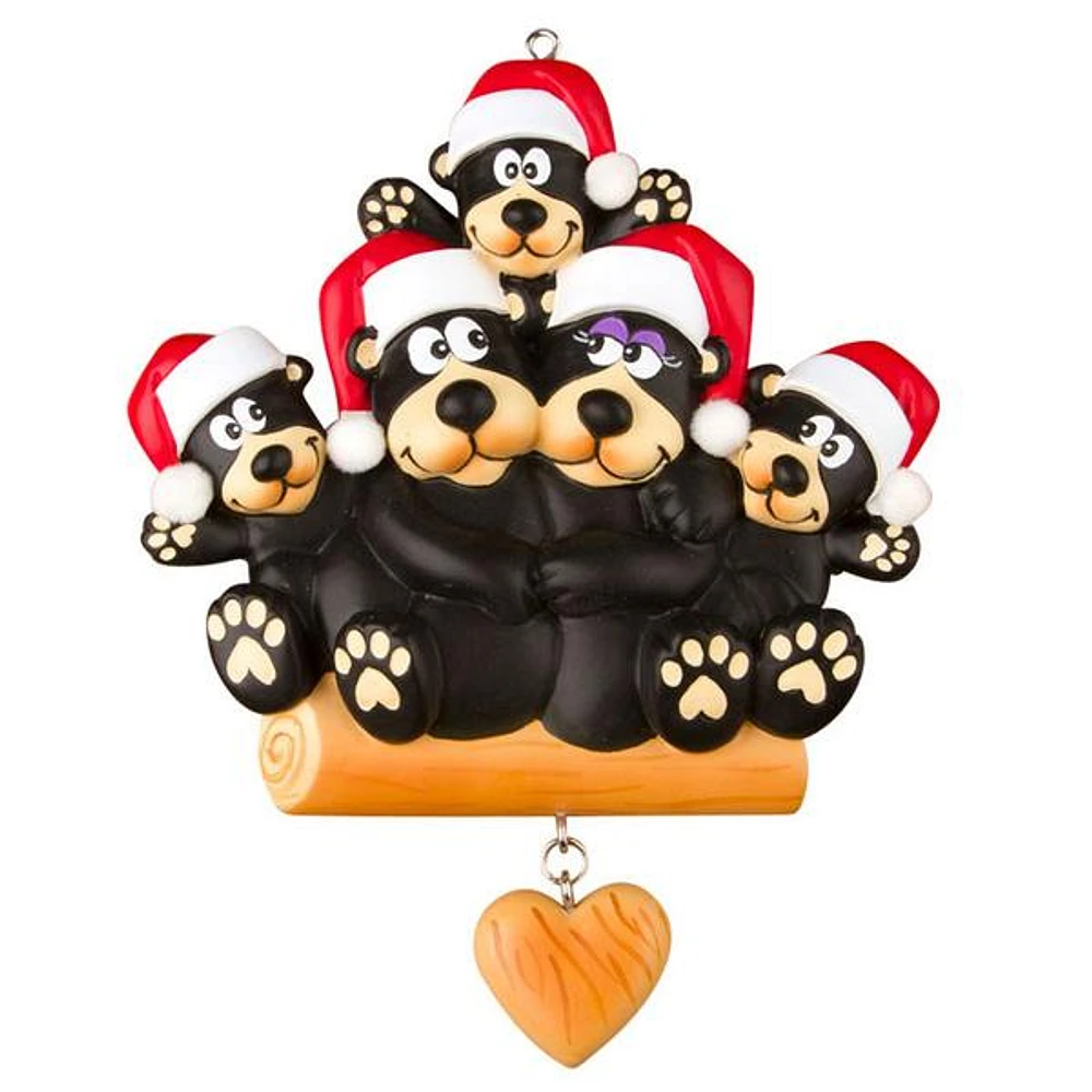 Black Bear Family of 5 Ornament