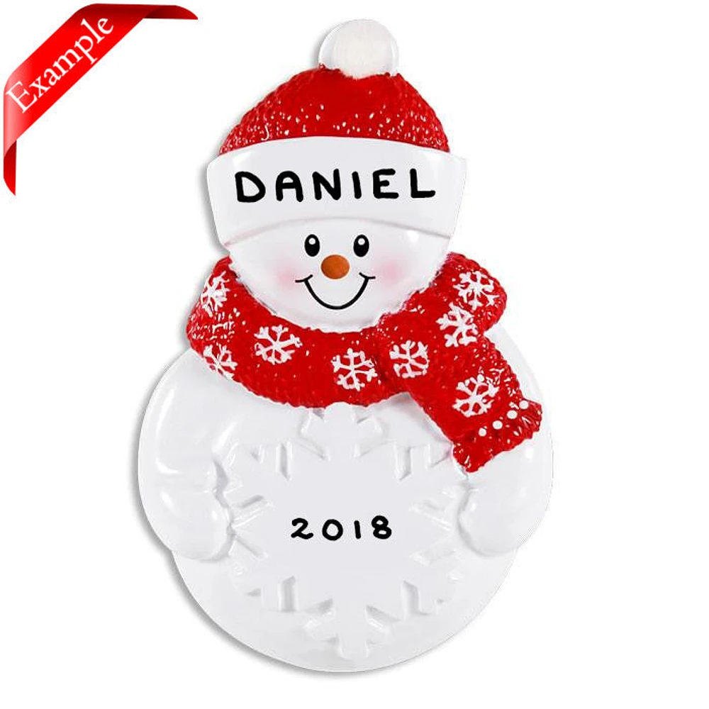 Snowman With Snowflake Ornament