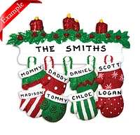 Mitten Family of 8 Ornament