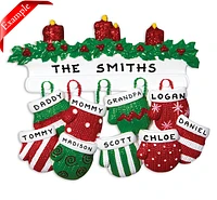 Mitten Family of 9 Ornament
