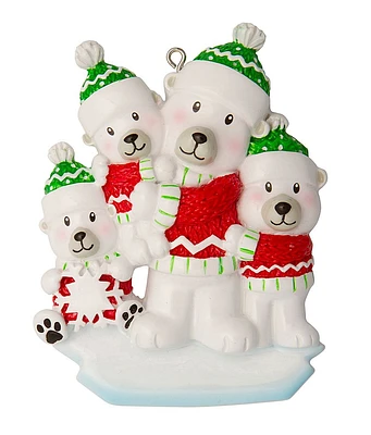 Parent with 3 Kid Ornament