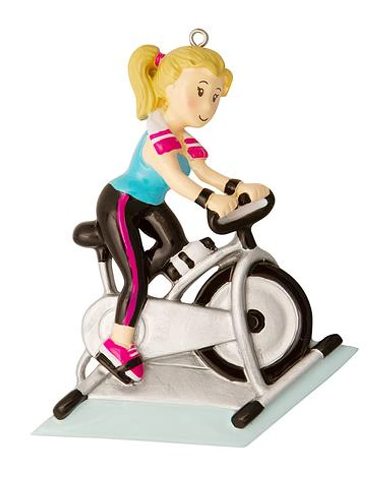 Spin Bike Girl Ornament