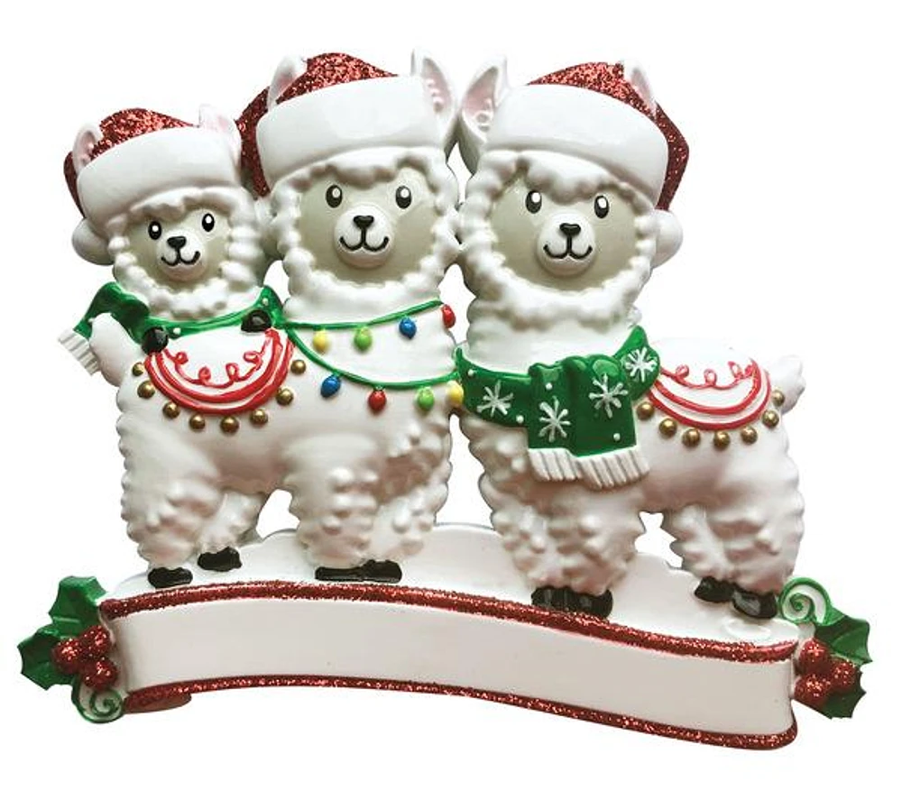 Llama Family of 3 Ornament