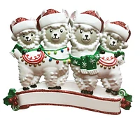 Llama Family of 4 Ornament