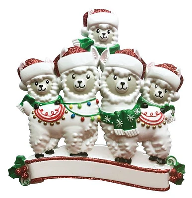 Llama Family of 5 Ornament