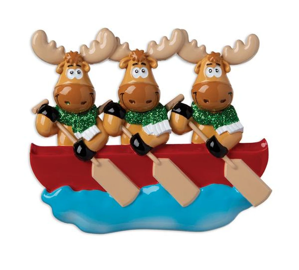 Canoe Moose Family of Ornament