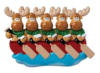 Canoe Moose Family of 5 Ornament