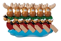 Canoe Moose Family of 6 Ornament