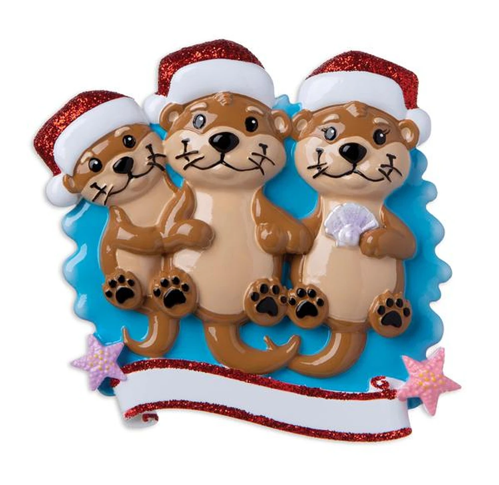 Otter family of 3 Ornament